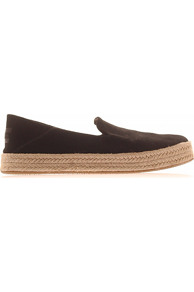 TOMS Dámské Espadrilky černé Semišové Nazouvací Volnočasové Letní Velikost 38.5