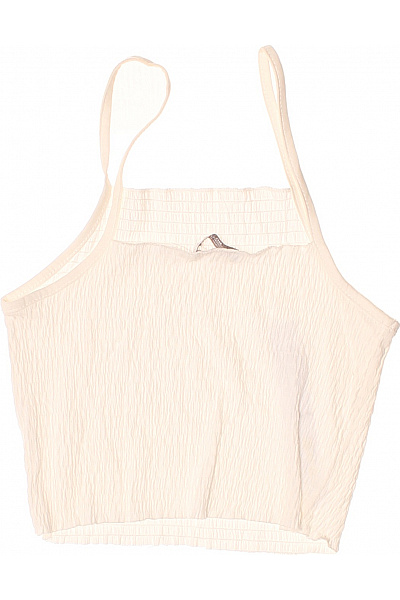 ZARA dámské tílko crop top bez rukávů béžové Velikost S | ZARA | obrázek 3