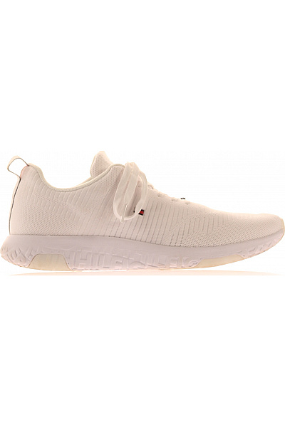 TOMMY HILFIGER Pánské Textilní Tenisky Bílé Prodyšné Sportovní Vel. 44