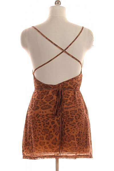 Hnědá halenka bez rukávů s leopardím potiskem a vázačkou Velikost XXL | Unimoda | obrázek 3