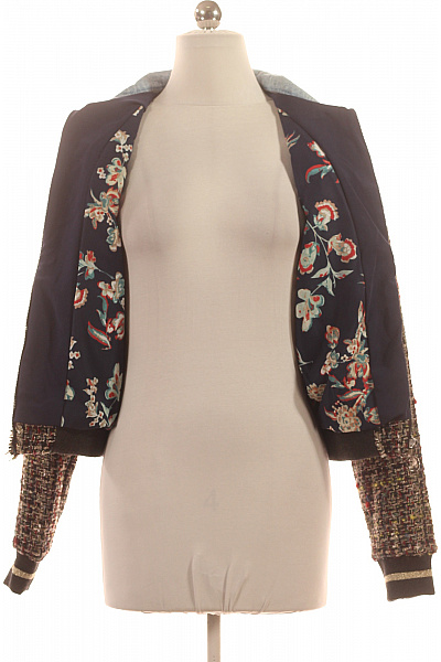 DESIGUAL Dámská bunda bomber tvídová denimová lesklá krátká Velikost 34 | DESIGUAL | obrázek 4