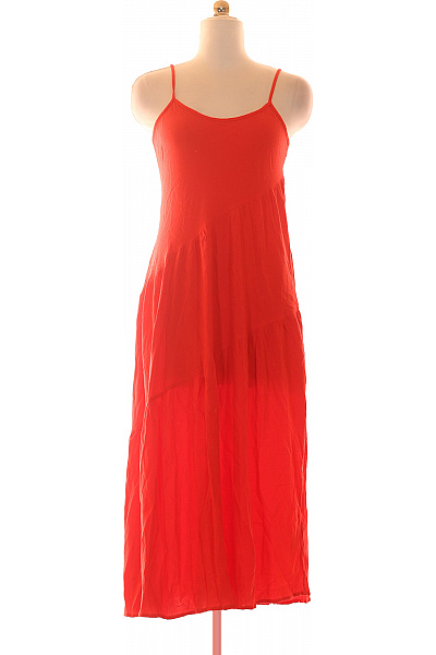 Donna Karan Dlouhé šaty na ramínka letní oranžové volné boho Vel. S | Donna Karan | obrázek 2