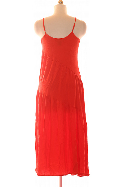 Donna Karan Dlouhé šaty na ramínka letní oranžové volné boho Vel. S | Donna Karan | obrázek 3