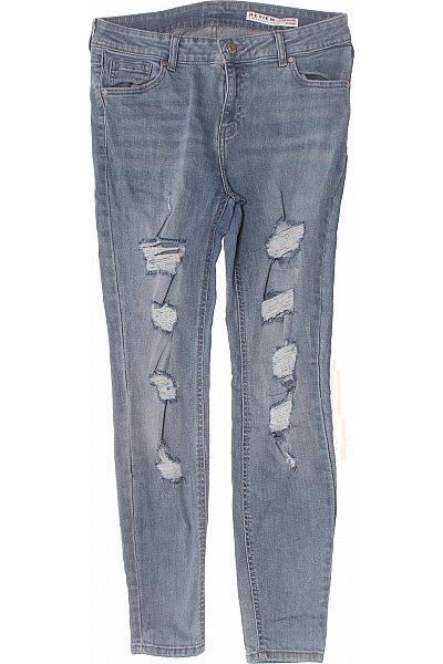 REVIEW Dámské Modré Skinny Džíny S Dírami Velikost 30