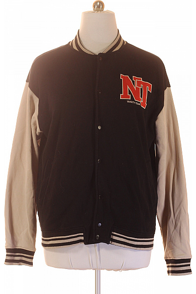 Sublevel Pánská Bomber Bunda NT Varsity Team černá Béžová Velikost L