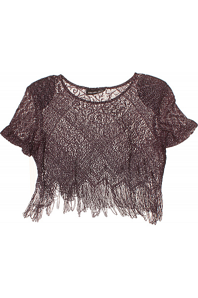 dámská krajková halenka krátký rukáv crop Velikost XL | Unimoda | obrázek 2