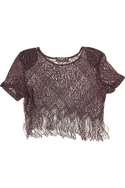 dámská krajková halenka krátký rukáv crop Velikost XL | Unimoda | obrázek 3