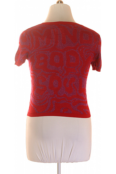 DESIGUAL Dámské tričko s krátkým rukávem a potiskem červené Vel. L | DESIGUAL | obrázek 3