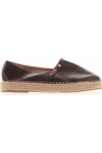 Truffle Dámské Espadrilky Kožené černé Nazouvací S Cvočky Vel. 8