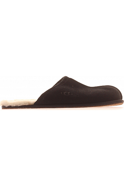 UGG Pánské Kožené Nazouvací Pantofle S Kožíškem černé Velikost 43