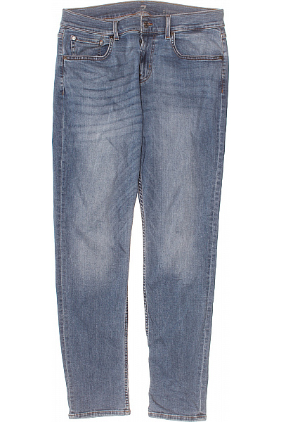 7 For All Mankind Pánské Džíny Modré Strečové Rovné S Kapsami Velikost 33