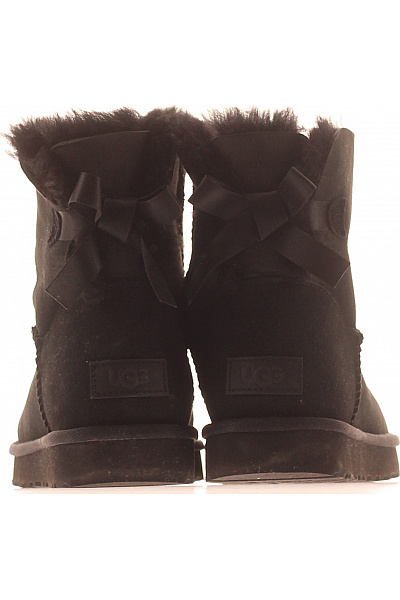 UGG Černé kožené válenky s mašlí a kožíškem Velikost 38 | UGG | obrázek 4