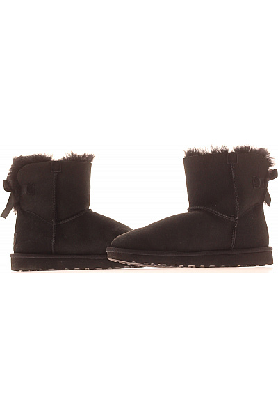 UGG Černé kožené válenky s mašlí a kožíškem Velikost 38 | UGG | obrázek 5