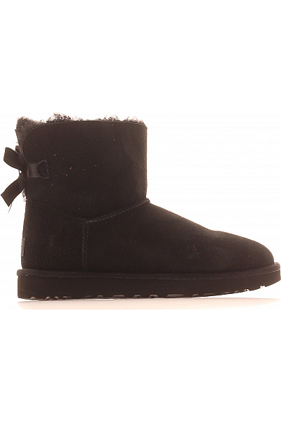 UGG Dámské černé Kozačky S Kožíškem A Mašlí Vel. 38