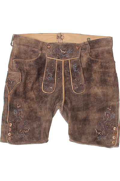 Beckert Pánské Kožené Kraťasy Vintage S Kapsami Vel. XXL