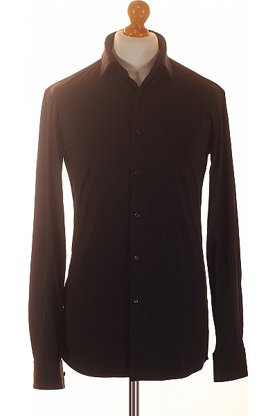 Hugo Boss Pánské černé Elegantní Košile S Dlouhým Rukávem Slim Fit Velikost 39