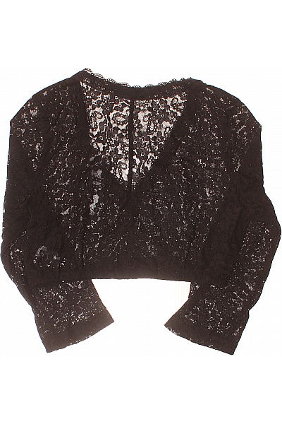černé krajkové bolerko s dlouhým rukávem průhledné Vel. 40 | Unimoda | obrázek 3