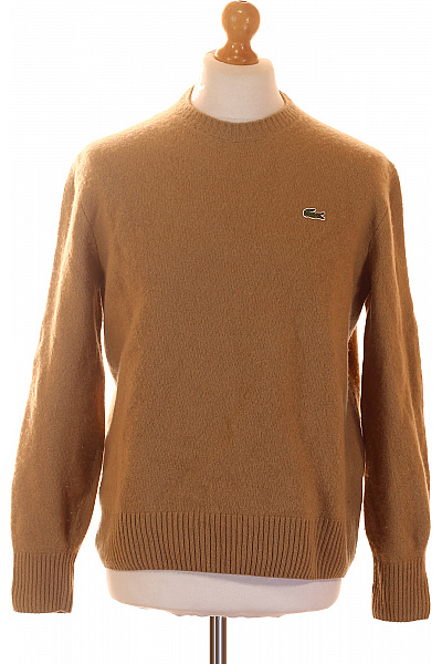 LACOSTE Pánský Vlněný Svetr Hnědý Velikost L