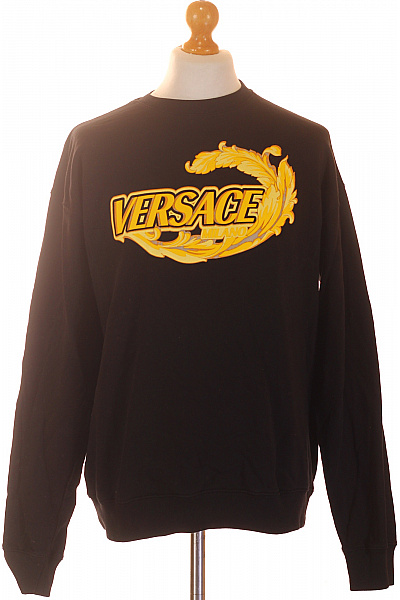 VERSACE Pánská černá Mikina S Dlouhým Rukávem A Potiskem Vel. L