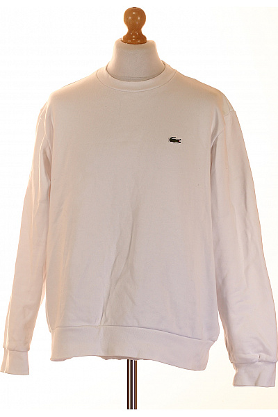 LACOSTE Pánská Bavlněná Mikina S Dlouhým Rukávem Jednobarevná Přes Hlavu Vel. XXL