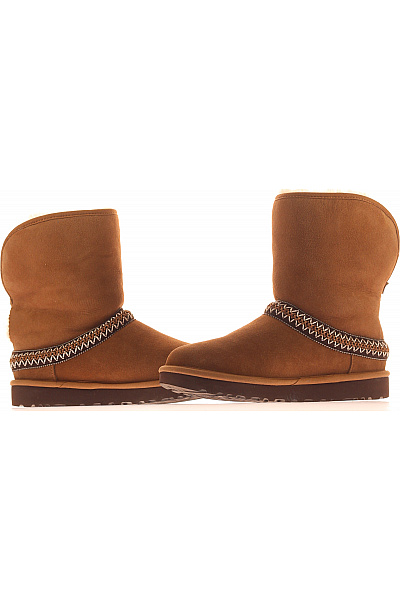 UGG Hnědé kožené válenky s kožíškem zimní kotníkové Vel. 37 | UGG | obrázek 5