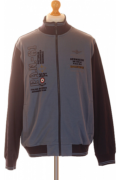 Aeronautica Militare Pánská Mikina S Dlouhým Rukávem A Výšivkou Na Zip Vel. XL