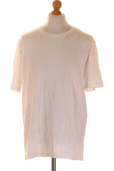 LAWRENCE GREY Pánské Tričko S Krátkým Rukávem Bílé Bavlněné Basic Velikost 4XL