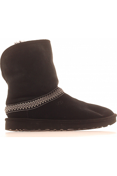 UGG černé Semišové Válenky S Kožíškem Velikost 40