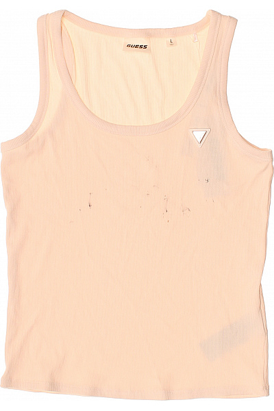 Guess Dámské Tílko Bez Rukávů Růžové žebrované Basic Vel. EU L