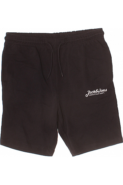 JACK & JONES Pánské teplákové kraťasy černé volnočasové s potiskem Vel. EU L | JACK & JONES | obrázek 2
