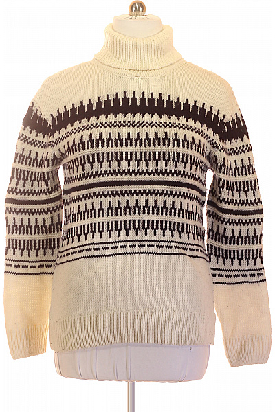 Knowledge Cotton Apparel Černobílý Vlněný Rolák S Norským Vzorem Vel. M