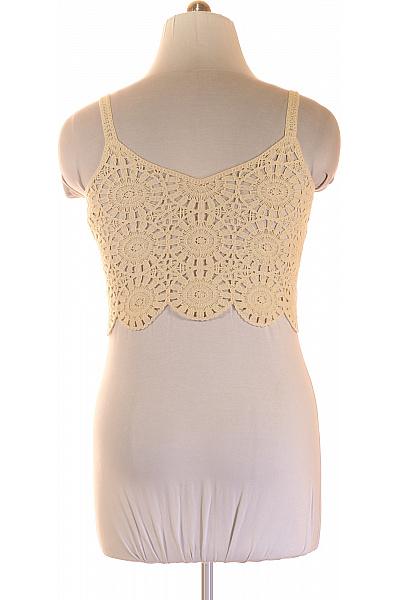 ONLY dámské bavlněné tílko bez rukávů crop top béžové Vel. S | ONLY | obrázek 3