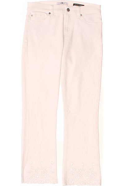 7 For All Mankind Dámské Džíny Bílé Vyšívané Zvonové Velikost EU 27