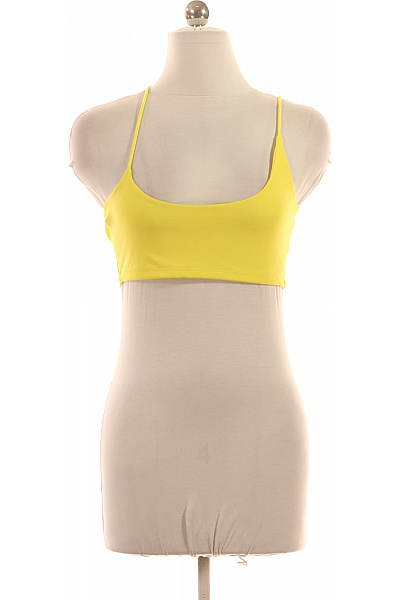REVIEW Dámské žluté Tílko Bez Rukávů Crop Top Na Cvičení Velikost EU S