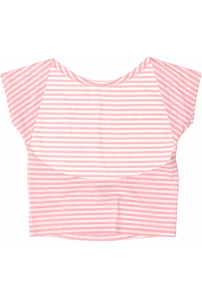REVIEW růžové pruhované tričko bez rukávů crop top Vel. EU M | REVIEW | obrázek 2