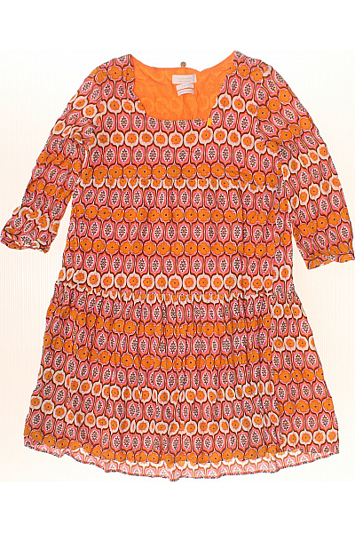 RICH&ROYAL Dámské šaty S Dlouhým Rukávem Oranžové Květované Boho Vel. 36