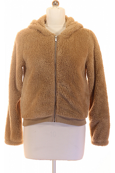 ONLY Hnědá chlupatá mikina na zip s kapucí Vel. M | ONLY | obrázek 2