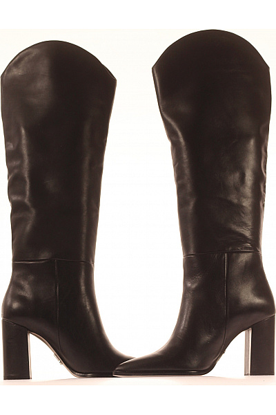 Steve Madden Dámské černé kožené kozačky na vysokém podpatku elegantní Vel. 38 | Steve Madden | obrázek 5