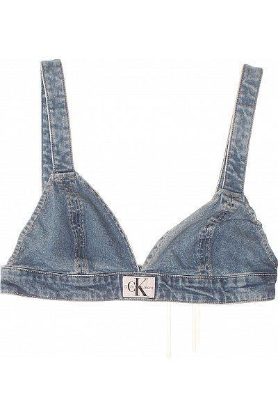 Calvin Klein Dámské Džínové Tílko Bez Rukávů Crop Top Velikost EU L