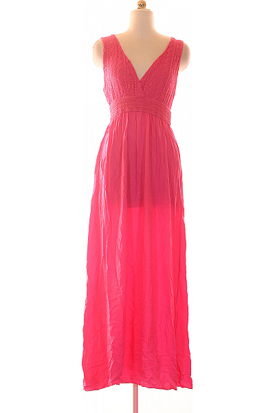 Růžové maxi šaty bez rukávů krajkové letní Velikost XS | Unimoda | obrázek 2