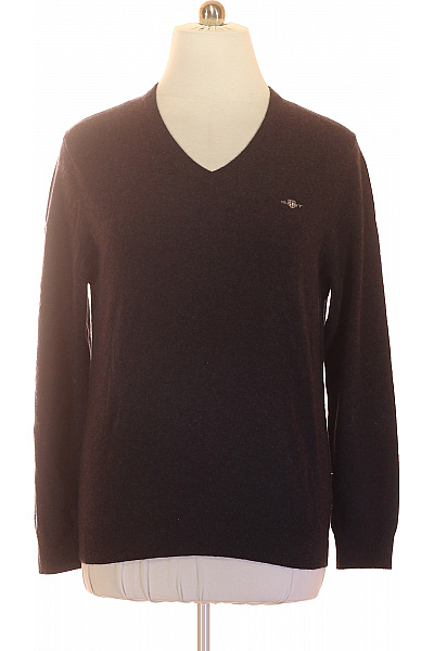 GANT Pánský vlněný pulovr do véčka hnědý basic Vel. XL | GANT | obrázek 2