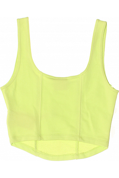 Kani žluté bavlněné tílko s výšivkou crop top Vel. EU S | Kani | obrázek 2