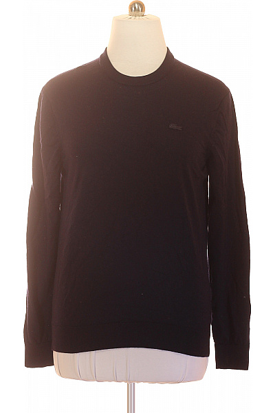 LACOSTE Černý Vlněný Pulovr Basic Vel. L