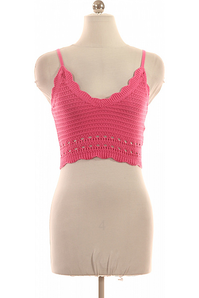 gina tricot růžové háčkované crop top tílko bez rukávů Velikost EU S | gina tricot | obrázek 2