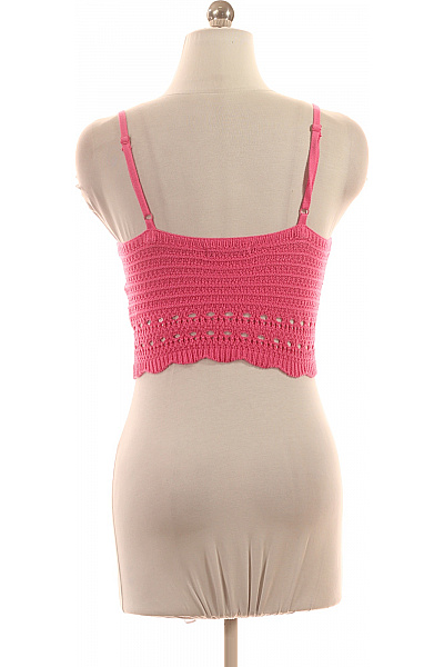 gina tricot růžové háčkované crop top tílko bez rukávů Velikost EU S | gina tricot | obrázek 3