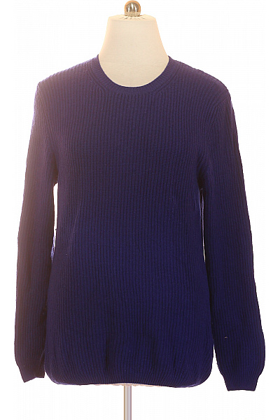 LAWRENCE GREY Modrý Kašmírový Pulovr žebrovaný Basic Velikost XL