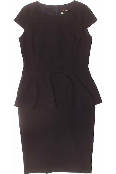 Paradi Černé Elegantní Koktejlové šaty S Peplum Sukní Velikost 38