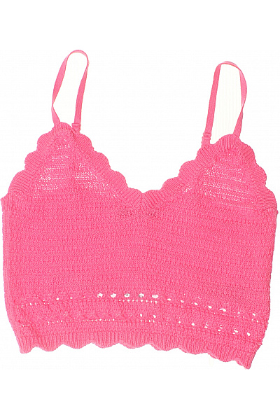 gina tricot růžový bavlněný crop top bez rukávů s průstřihy Vel. EU L | gina tricot | obrázek 2