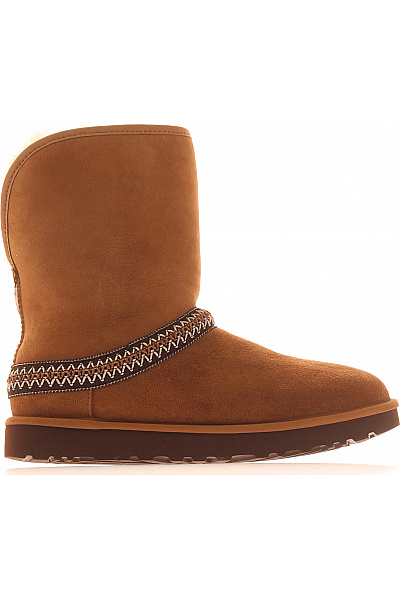 UGG Dámské Kožené Válenky S Kožíškem A Ozdobným Páskem Velikost 41