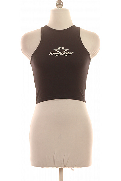 Lowlights dámské černé tílko crop top s potiskem Vel. EU XS | Lowlights | obrázek 2